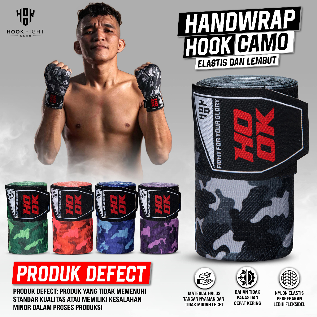 Jual Handwrap Muay Thai Hook Boxing Wrap Handwarp Tinju Tali Muaythai ...