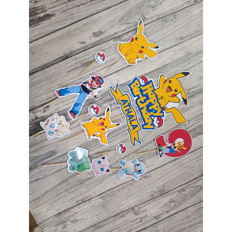 Jual Topper Cake Pokemon | custom topper ulang tahun | Shopee Indonesia