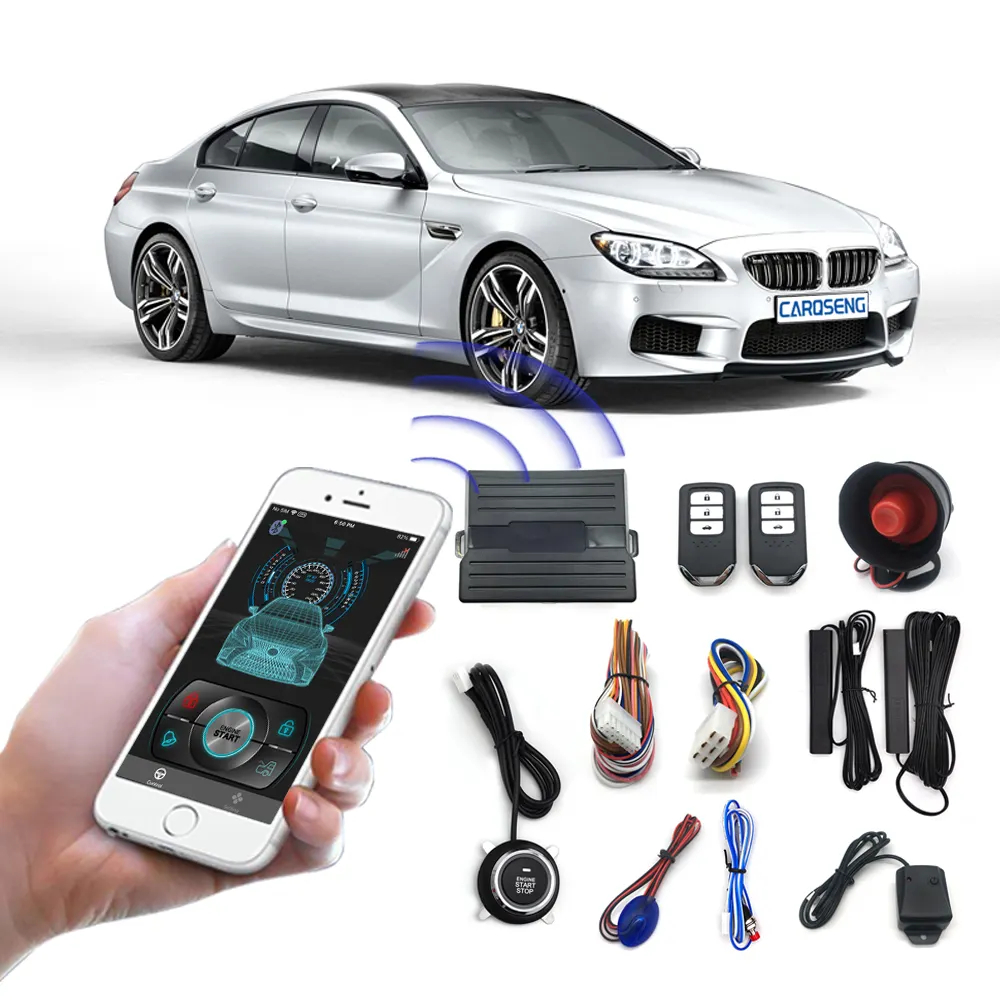 Jual 15 fungsi Alarm Mobil keyless entry push start engine auto lock ...