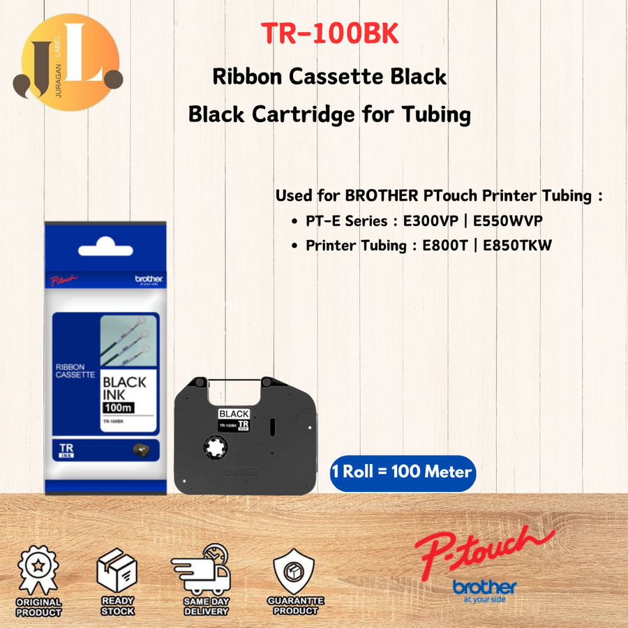 Jual BROTHER TR-100BK Ribbon Cassette Black Ink TR100 For PT-E800T | PT ...
