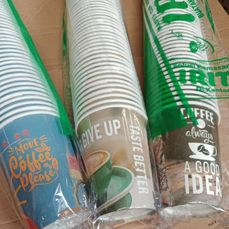 Jual Paper cup kopi Motif 8oz isi 50pcs | Shopee Indonesia