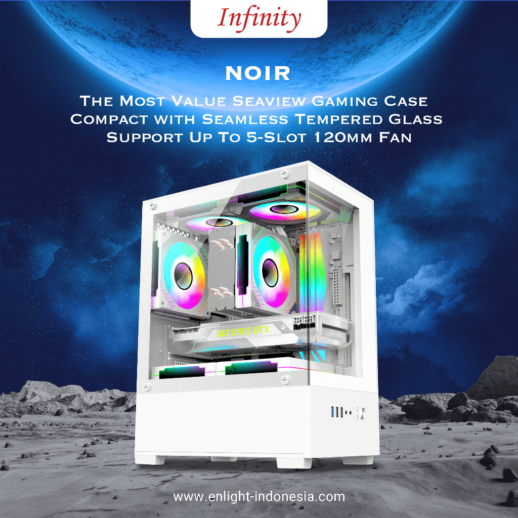 Jual INFINITY NOIR WHITE - Casing PC M-ATX / CPU PC Case Gaming Free 3 ...
