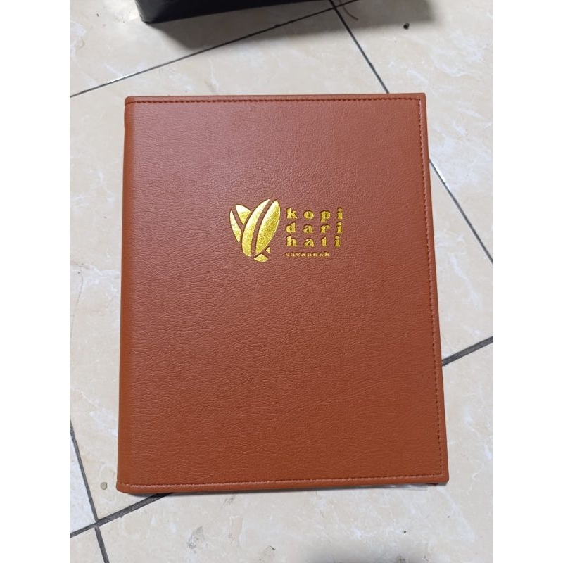 Jual COVER BUKU MENU Hotel,Resto,Cafe,Kedai dll (Custom Logo) UK A4 ...