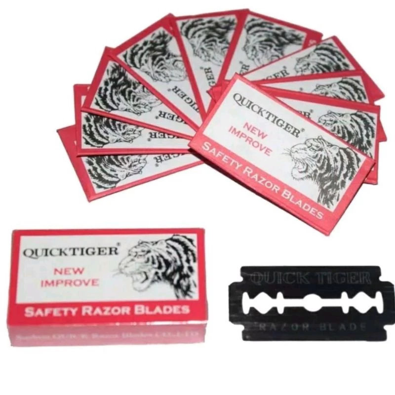 Jual [isi 10] Silet Quick Tiger Cukur Tajam Safety Refill Razor Blade ...