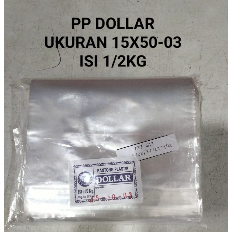Jual Plastik Dollar PP Ukuran 15x50-03 ISI 1/2KG | Shopee Indonesia