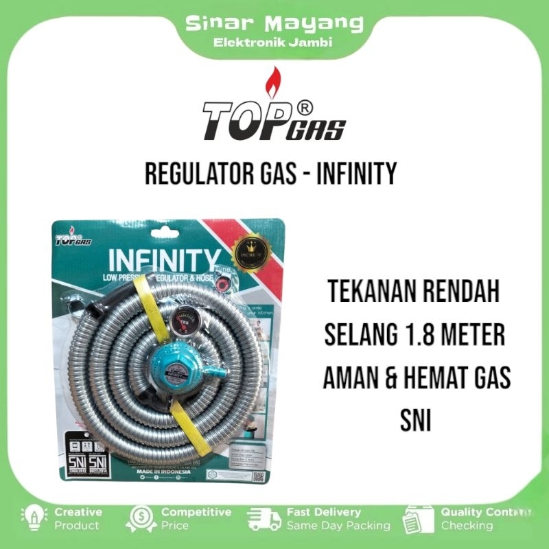 Jual Regulator Gas TOP GAS - INFINITY/ Regulator Gas + Selang Fleksibel ...