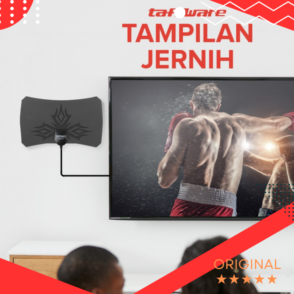 Jual Antena TV Digital Indoor High Gain Antenna DVB-T2 25dB - Black ...