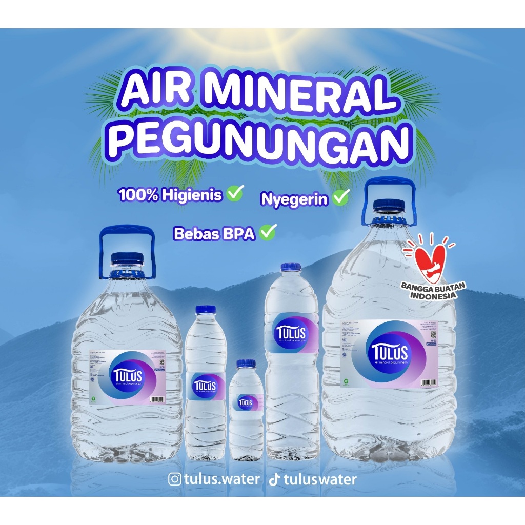 Jual TULUS Mineral Water Galon 8 Liter x 5 Pcs - Air Mineral pegunungan ...