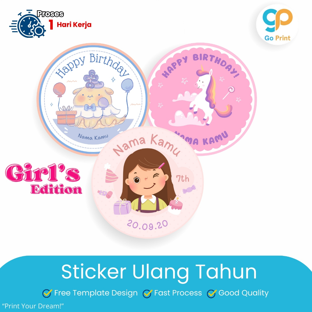 Jual Sticker Ulang Tahun Anak | Stiker Ultah | Birthday Sticker Bentuk ...