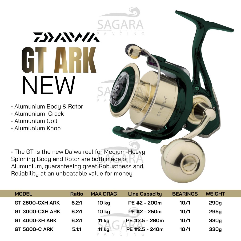 Jual Reel Daiwa GT ARK Reel Pancing Spinning Power Handle | Shopee Indonesia