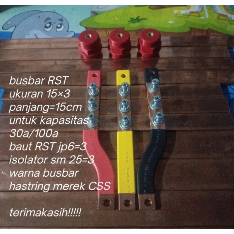 Jual BUSBAR 3×15 RST PANJANG 15 CM UNTUK MCCB 30A/100A | Shopee Indonesia