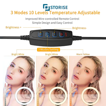 STORISE Lampu LED Ringlight Selfie 26cm Make Up Vlog Live Stream Ring Light Studio Adjustable
