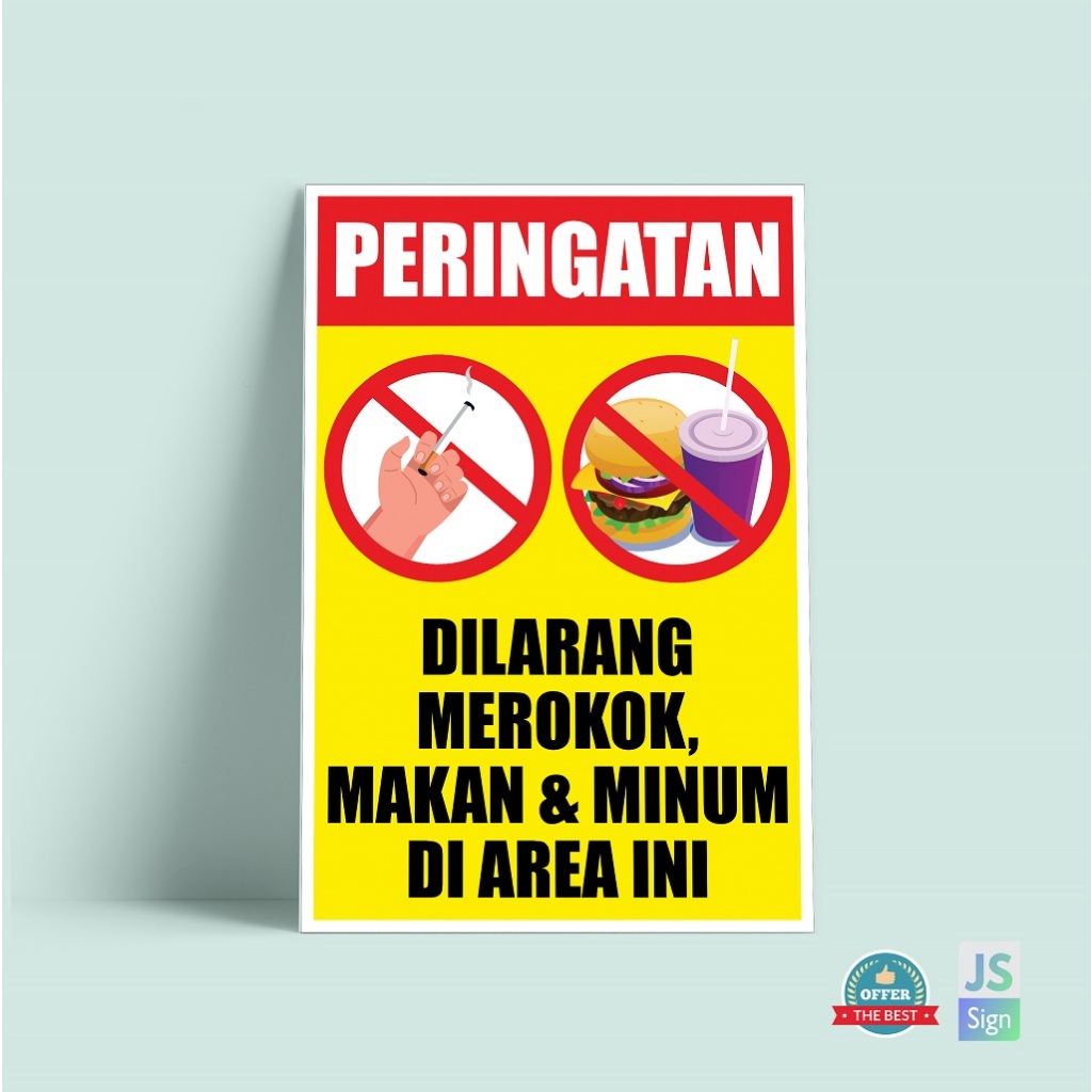 Jual POSTER SAFETY K3 - DILARANG MEROKOK & MEMBAWA MAKANAN DI AREA INI ...