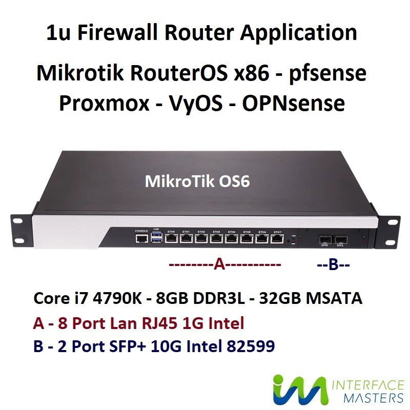 Jual 1U Firewall Server Router Mikrotik x86 v6 os6 pfsense proxmox ...