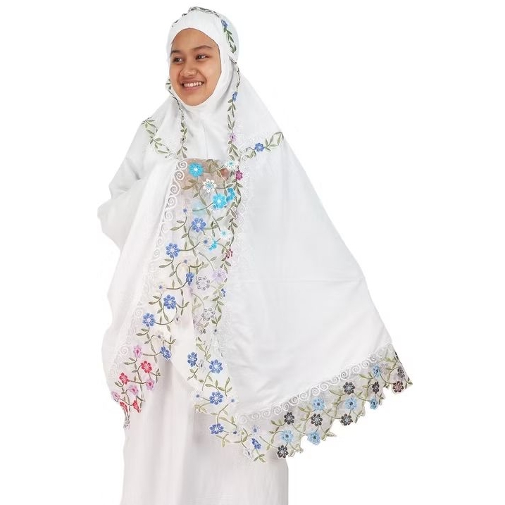Mukena Katun Dewasa Cantik Mukenah Renda Bordir AYU TING TING | Telekung Murah Nyaman Lembut by ALBESTH.MUKENA