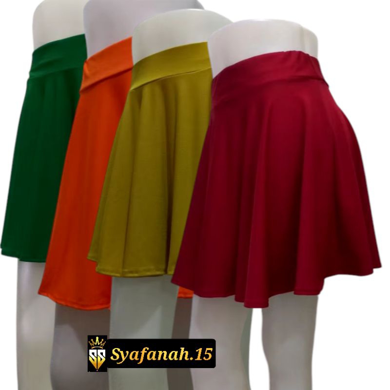 Jual Rok Mini Flare Jersey Premium Pjg Rok 40cm || Rok Senam Original ...