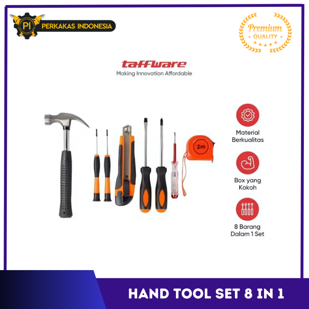 Jual Hand Tool SET 8 in1 Alat Perkakas Tukang Manual Hands Toolkit ...