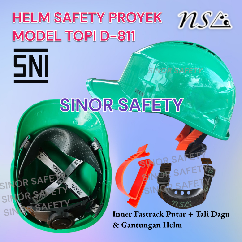 Jual Helm Safety Proyek NSA Model Topi SNI Helmet Vented D-811 | Shopee ...