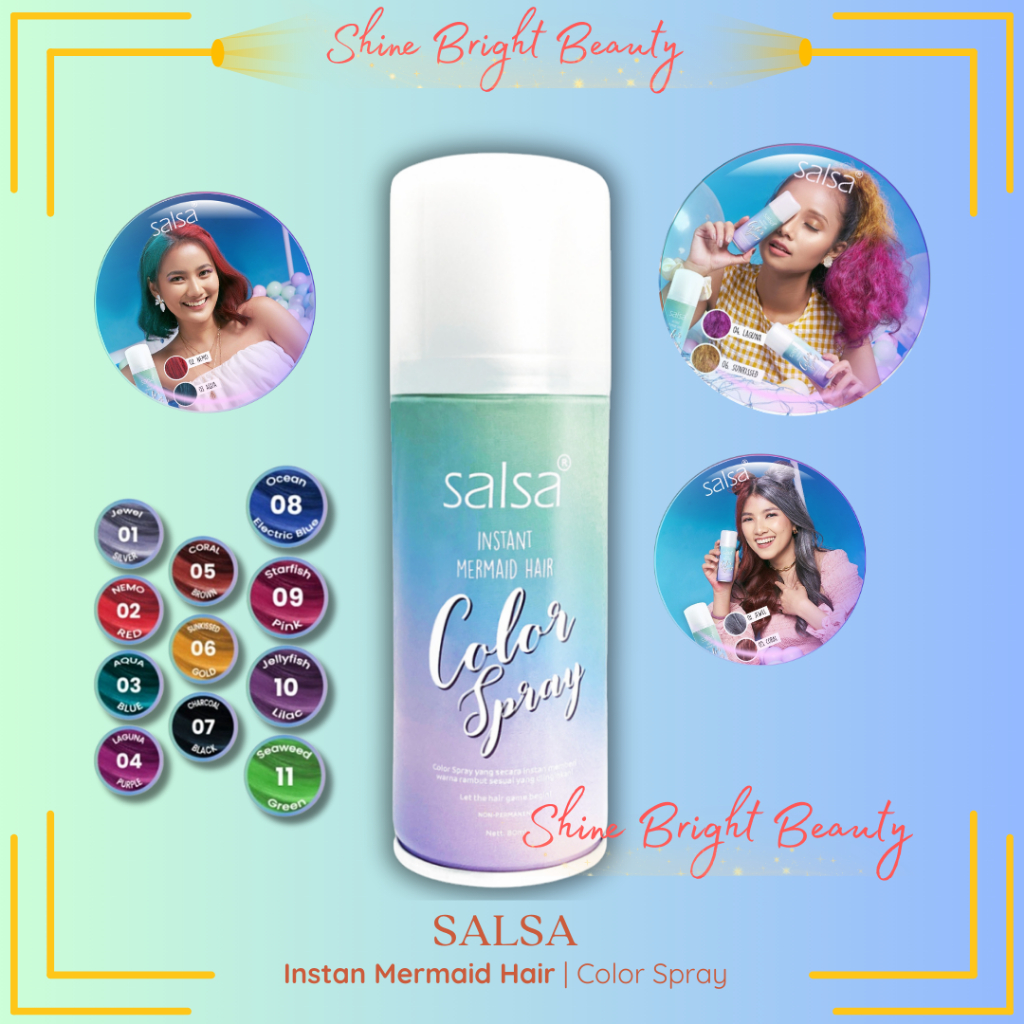 Jual SALSA Instant Mermaid Hair Color Spray Cat Rambut | Shopee Indonesia
