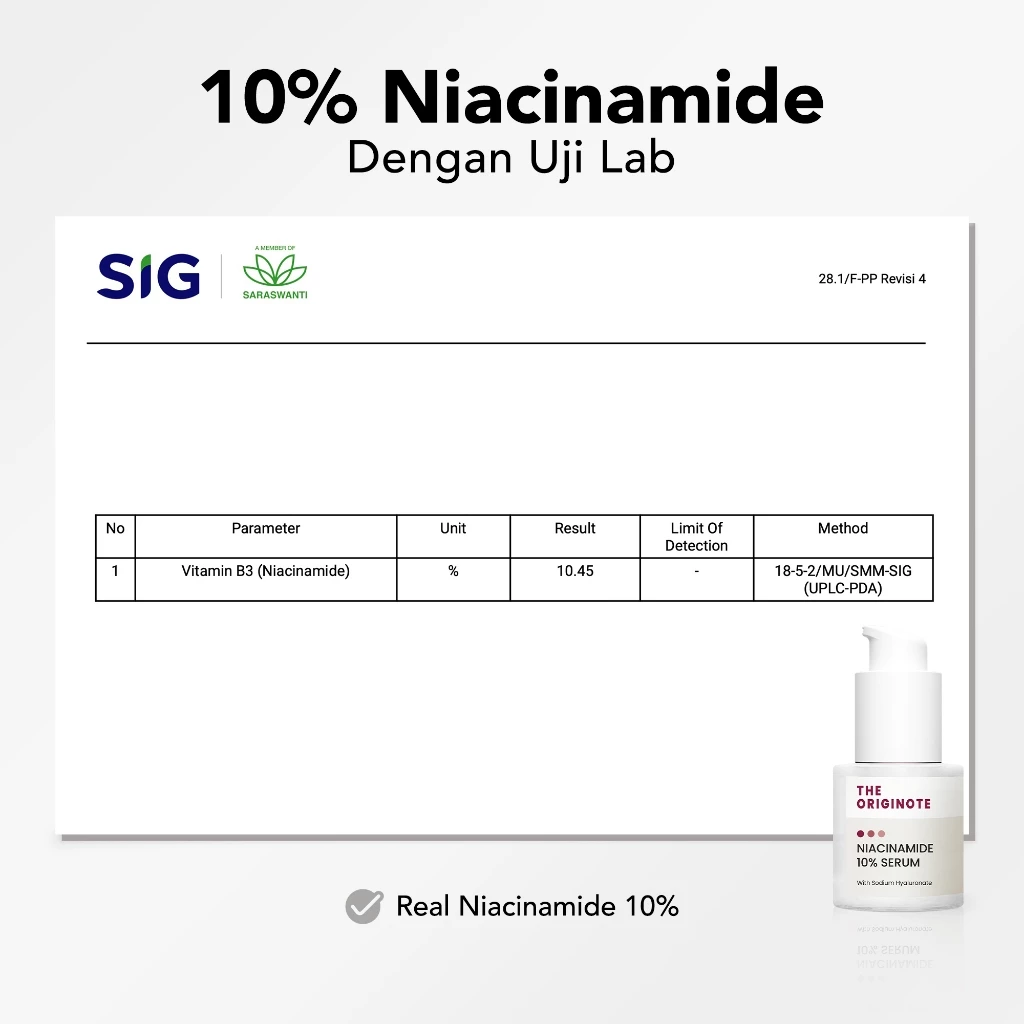Niacinamide 10% Serum Originote untuk Mencerahkan dan Meratakan Warna Kulit Wajah