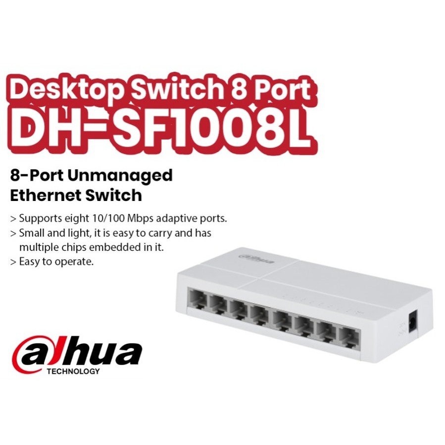 Jual Dahua DH-SF1008L Desktop Switch 8 Port 10/100Mbps | Shopee Indonesia