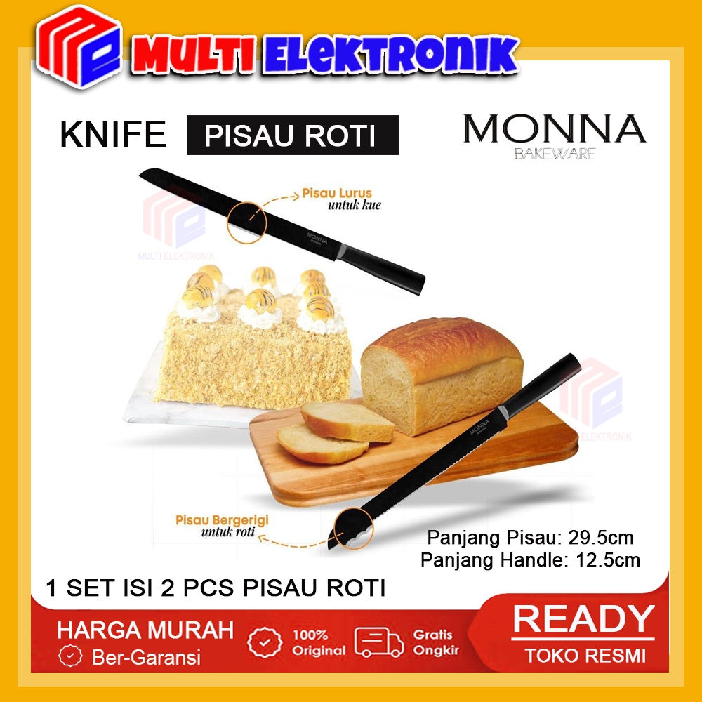 Jual Monna Bakeware Pisau Roti / Pisau roti/ Bread Knife/ Pisau dapur ...