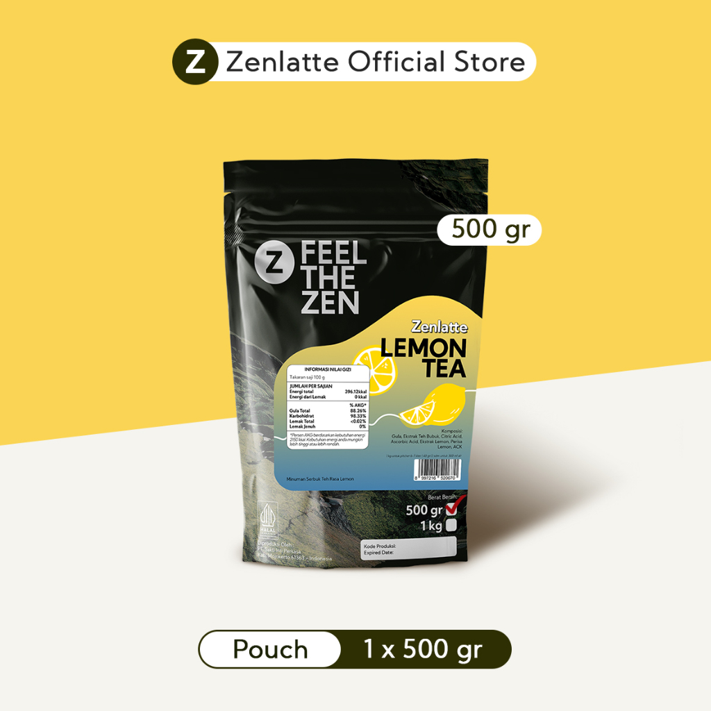 Jual Zenlatte Lemon Tea - Bag 500gr & 1kg | Lemon Tea Powder | Bubuk ...