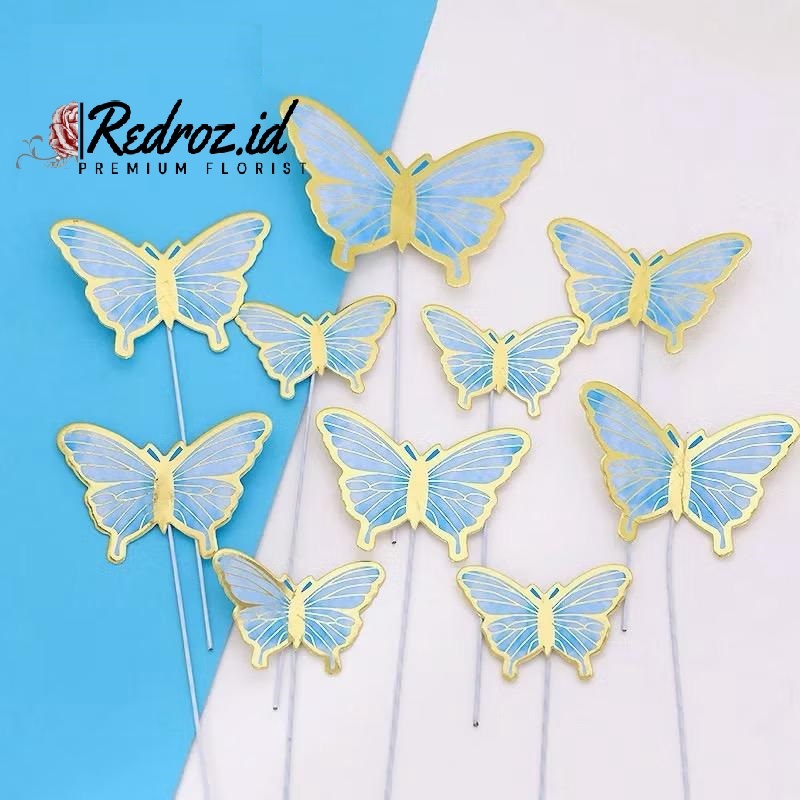 Jual Topper Kupu Kupu 1 SET (1 Lembar isi 10 PCS) | Cake Dekoration ...