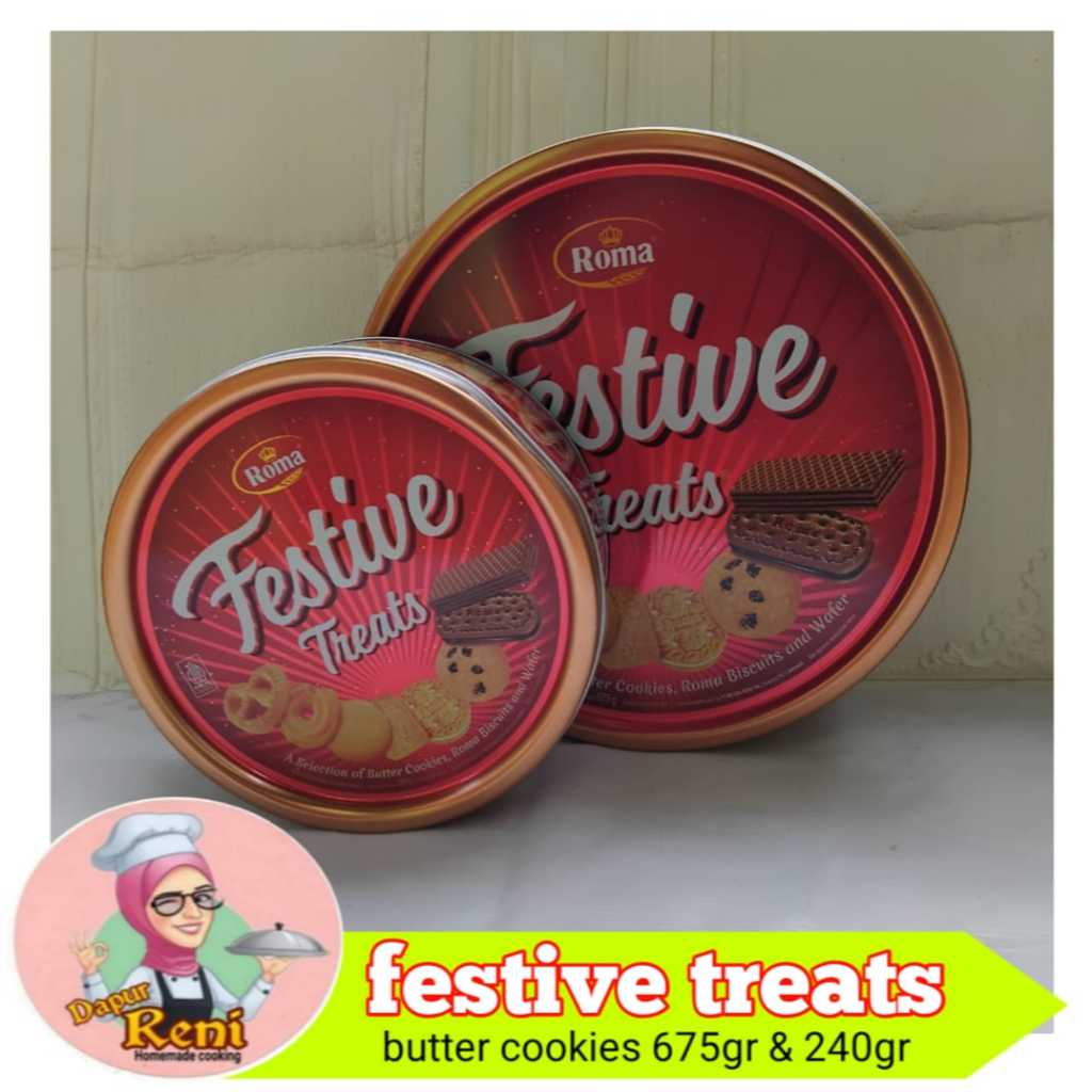 Jual Roma festive treats butter cookies 675gr dan 240gr/kue lebaran ...