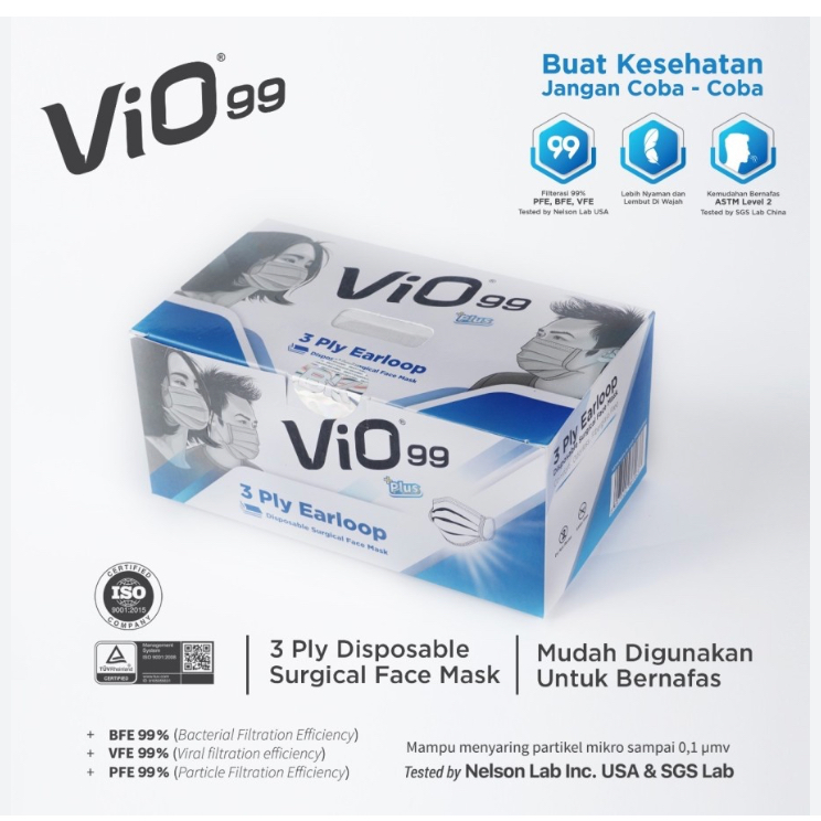 Jual Masker Disposable Vio Plus Earloop isi 50 Pcs | Shopee Indonesia