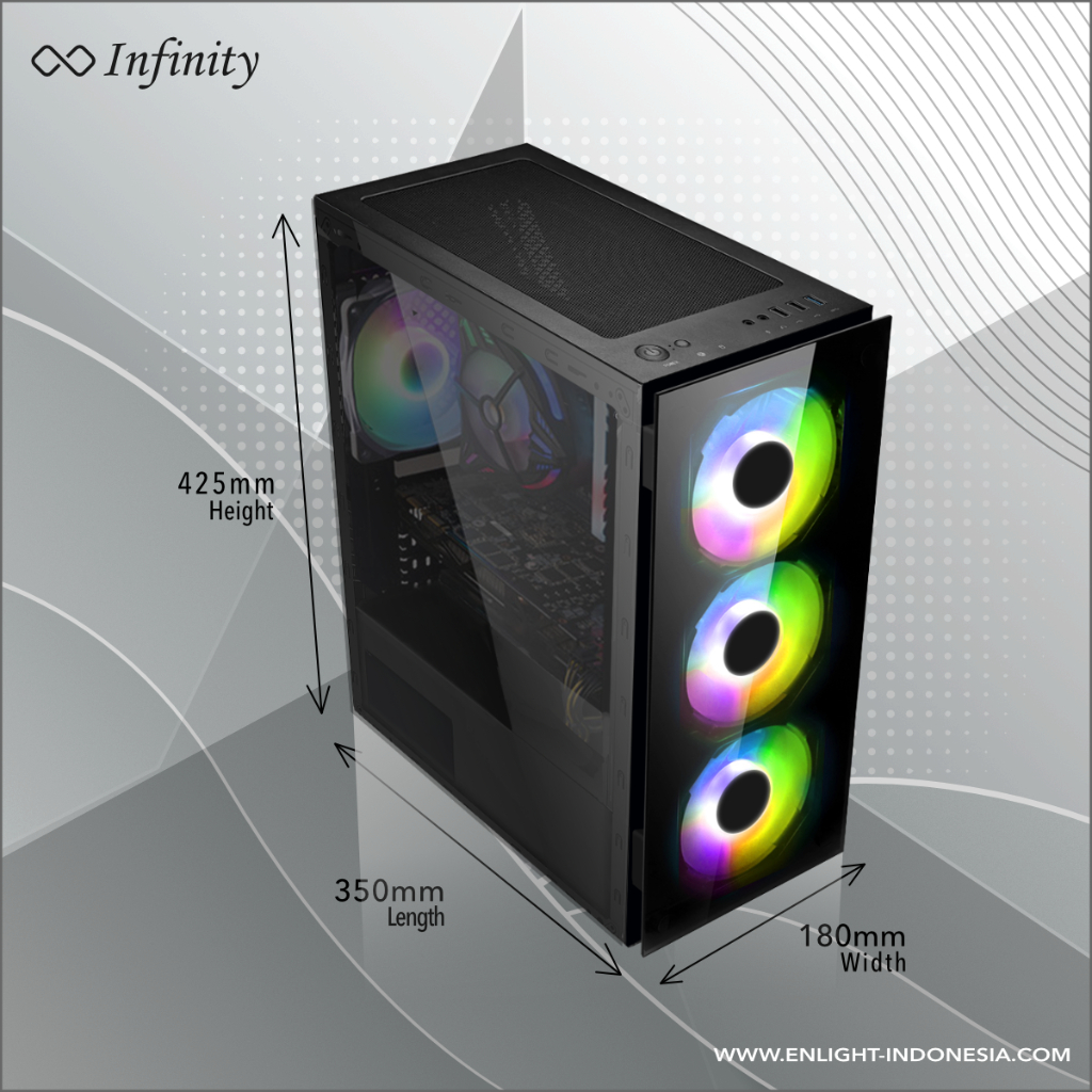 Jual RH-MDN Casing PC / Casing Komputer Infinity Vesta V2 tempered ...