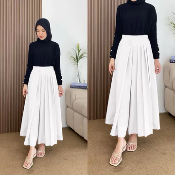 Shenna Kulot Pleats Celana Kulot Rok Wanita Celana Bawahan Casual Formal Daily Furano Premium