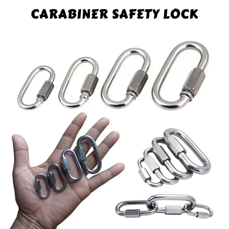 Jual CARABINER HAMMOCK SAFETY LOCK ULIR STAINLESS STEEL | Shopee Indonesia