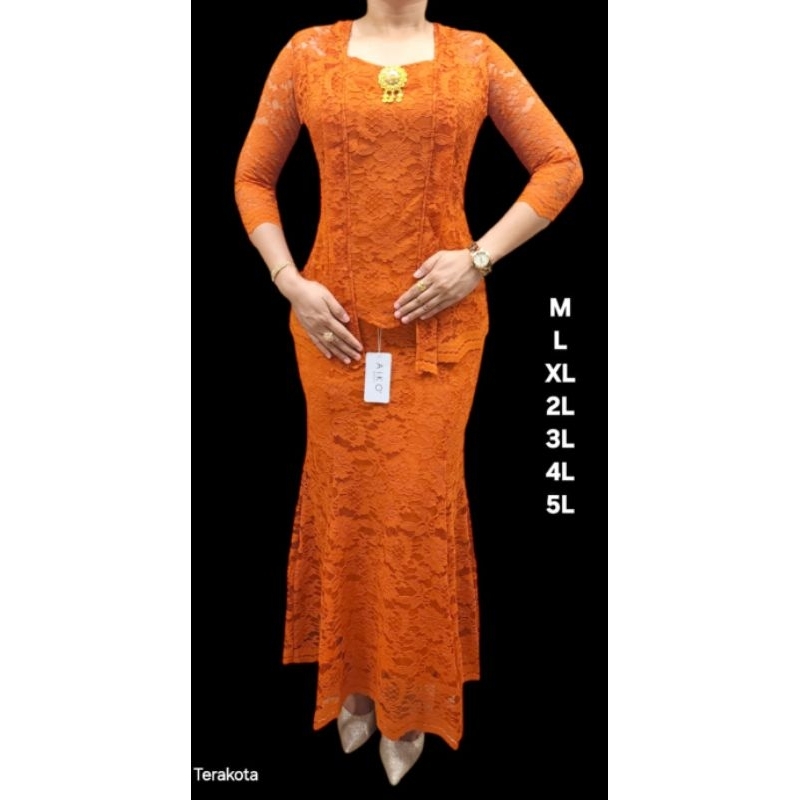 Jual Stelan Rok Brokat Panjang Wanita Standard dan Jumbo | Shopee Indonesia