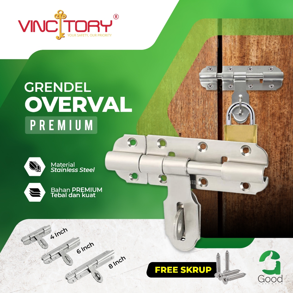Jual Vincitory Grendel Gembok Overval Stainless Grendel Overpal Tebal ...
