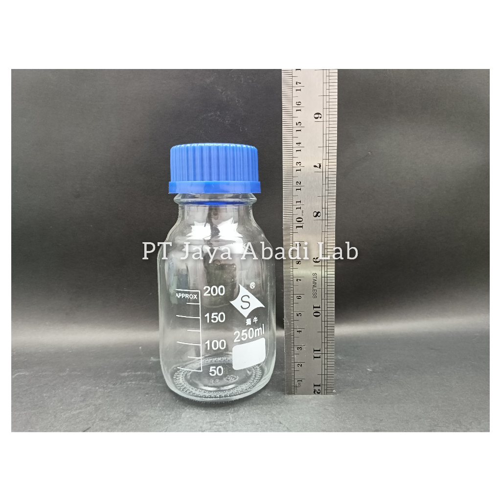 Jual botol sampel botol duran durant RRC bening tutup biru 250ml 250 ml ...
