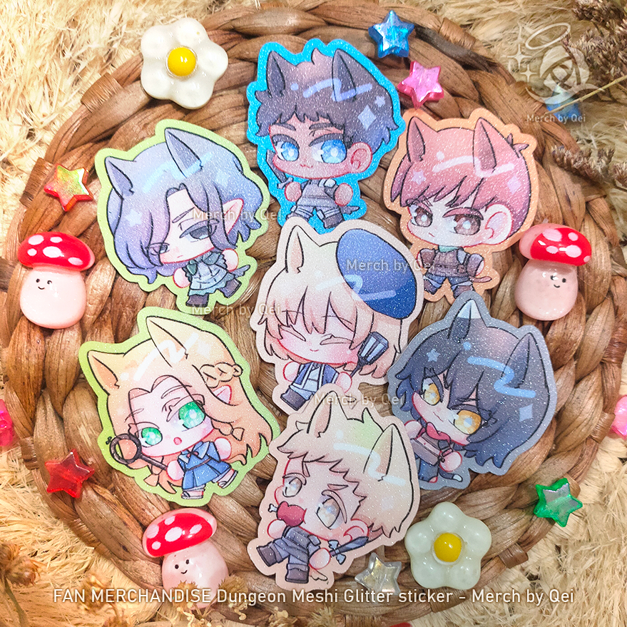 Jual Stiker DUNGEON MESHI Glitter Sticker Fanart Merchandise Merch by ...