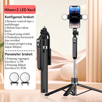 TOOREA B16 170cm Selfie Stick Tripod Tongsis HP Kamera DSLR Tongsis HP Holder Dengan 7 Tombol