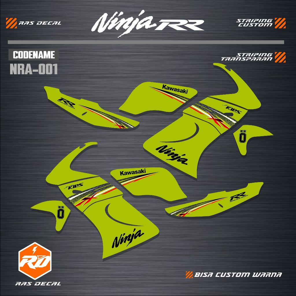 Jual Stiker Striping Custom Ninja RR Old Transparan Maxdecal / Striping ...