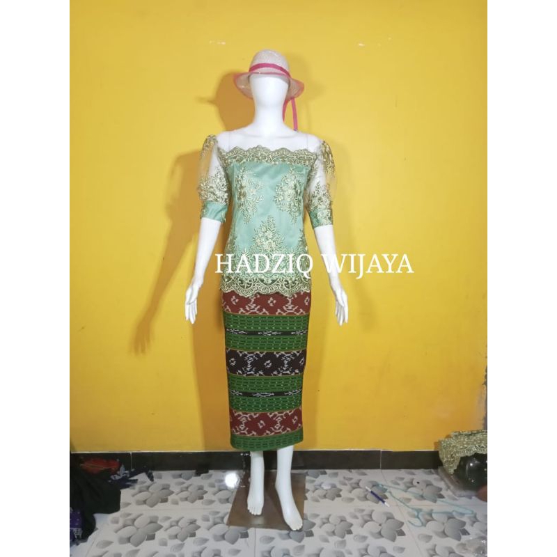 Jual STELAN ROK TENUN ATASAN BROKAT IJO | Shopee Indonesia