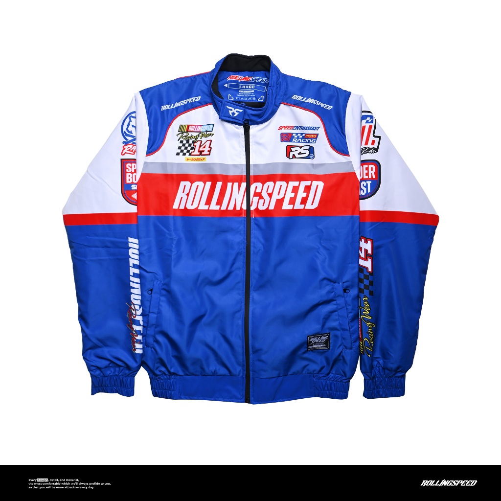 Jual Rollingspeed - Zedway Jacket Nascar White Blue - Jaket Motor Putih ...