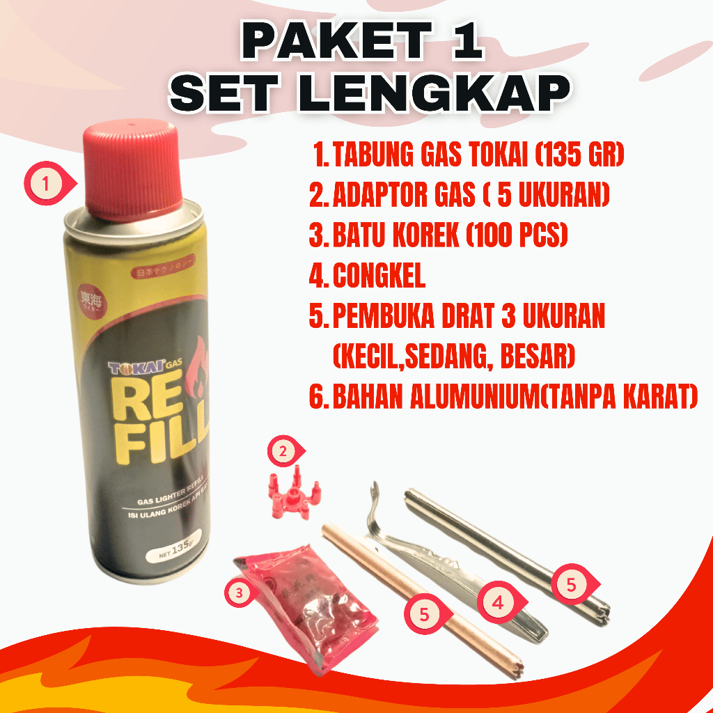 Jual ALAT ISI KOREK GAS SATU SETT | Shopee Indonesia