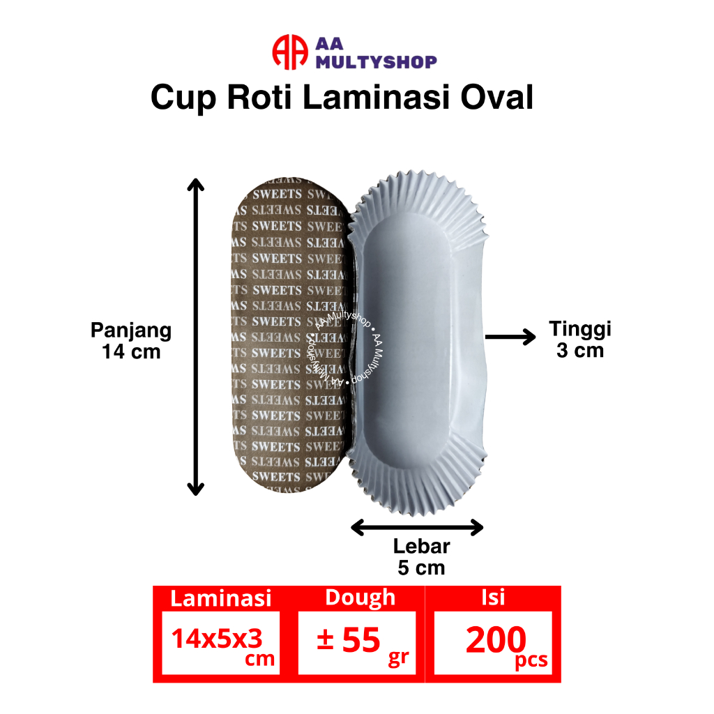 Jual Cup Roti Laminasi Oval Isi 200 pcs | SWEETS | Shopee Indonesia