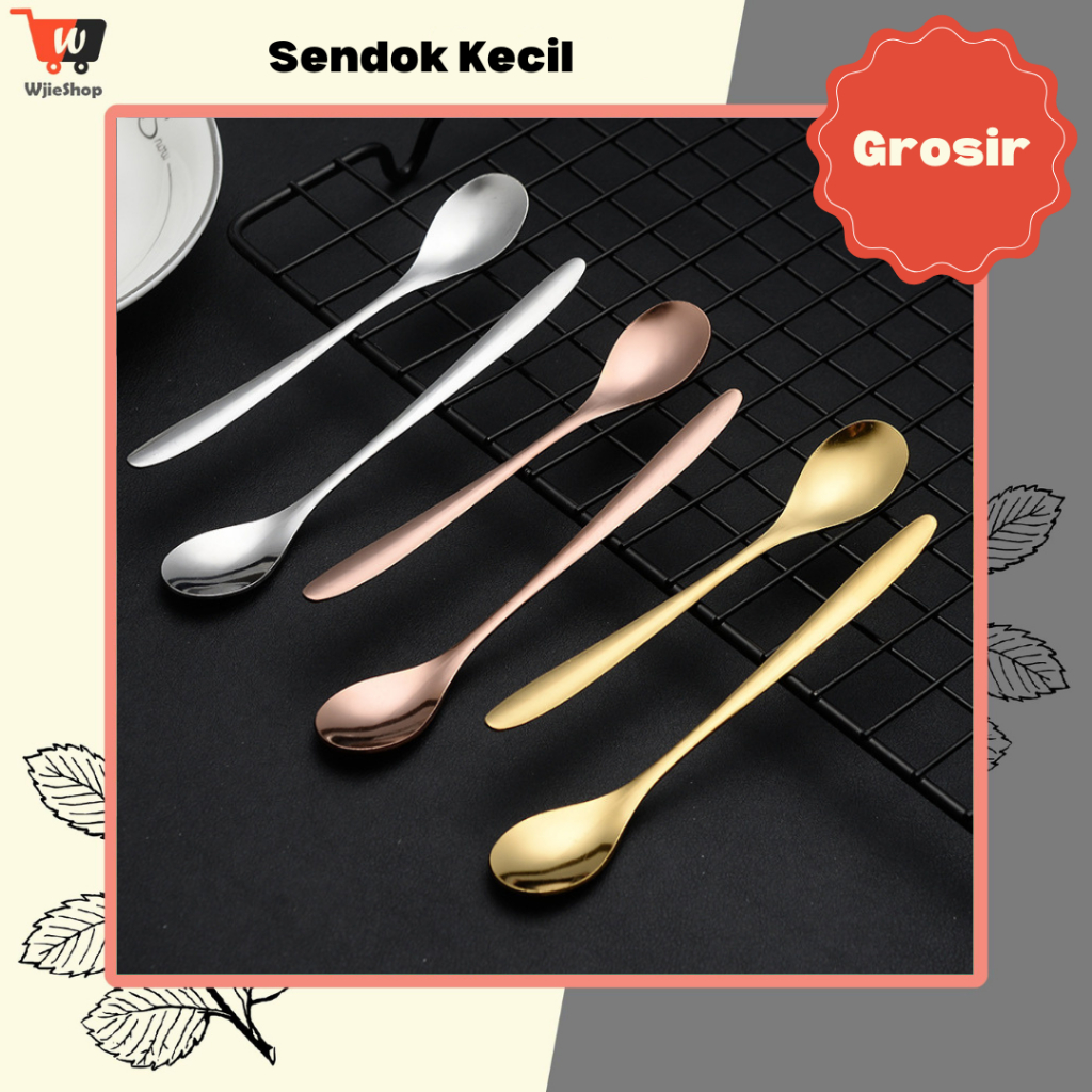 Jual GROSIR Sendok Kecil Sendok Teh Kopi Sendok Dessert Stainless Steel ...