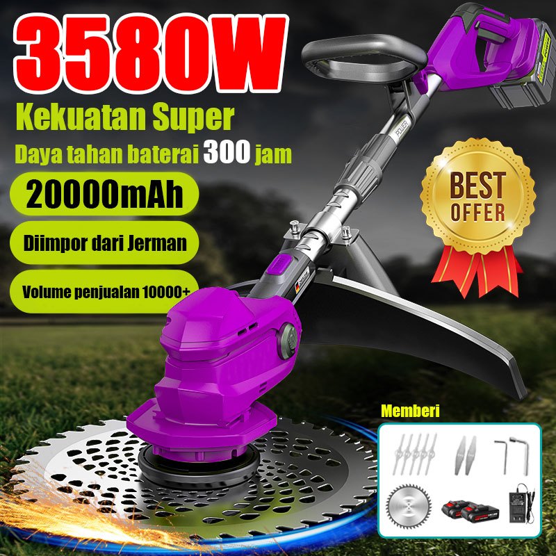 Jual 【Daya tahan baterai 300 jam】Mesin potong rumput 588V Mesin ...