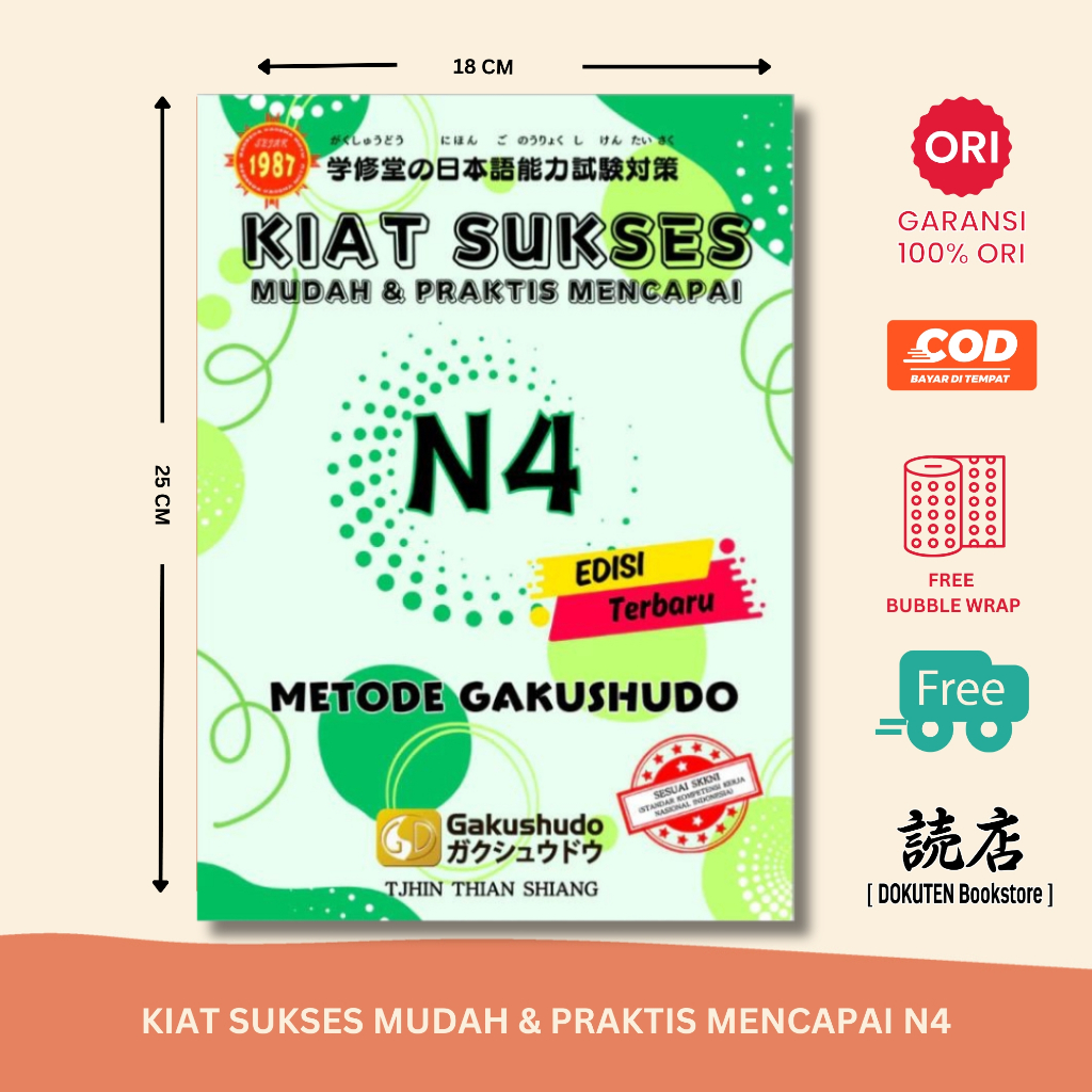 Jual Buku JLPT Kiat Sukses Mudah & Praktis Mencapai N4 Gakushudo