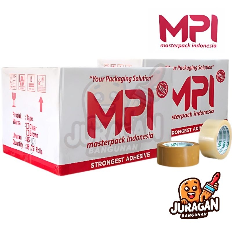 Jual (HARGA PER DUS) Lakban Bening MasterPack Indonesia MPI | MPI Tape ...