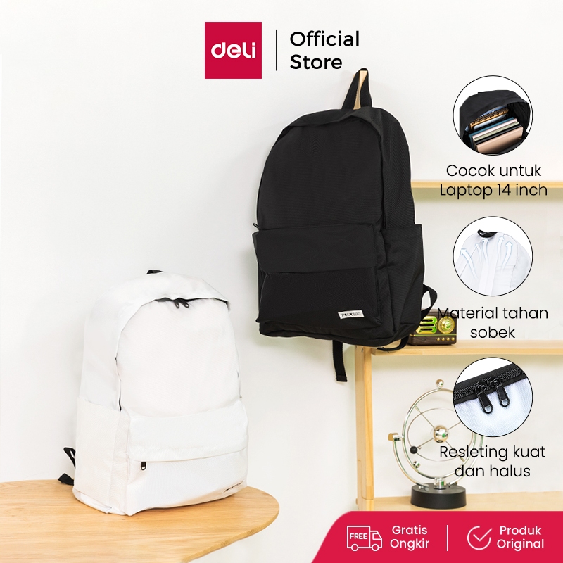 Jual Deli Tas Sekolah dan Kuliah Backpack Laptop 14inch EH1051 | Shopee ...