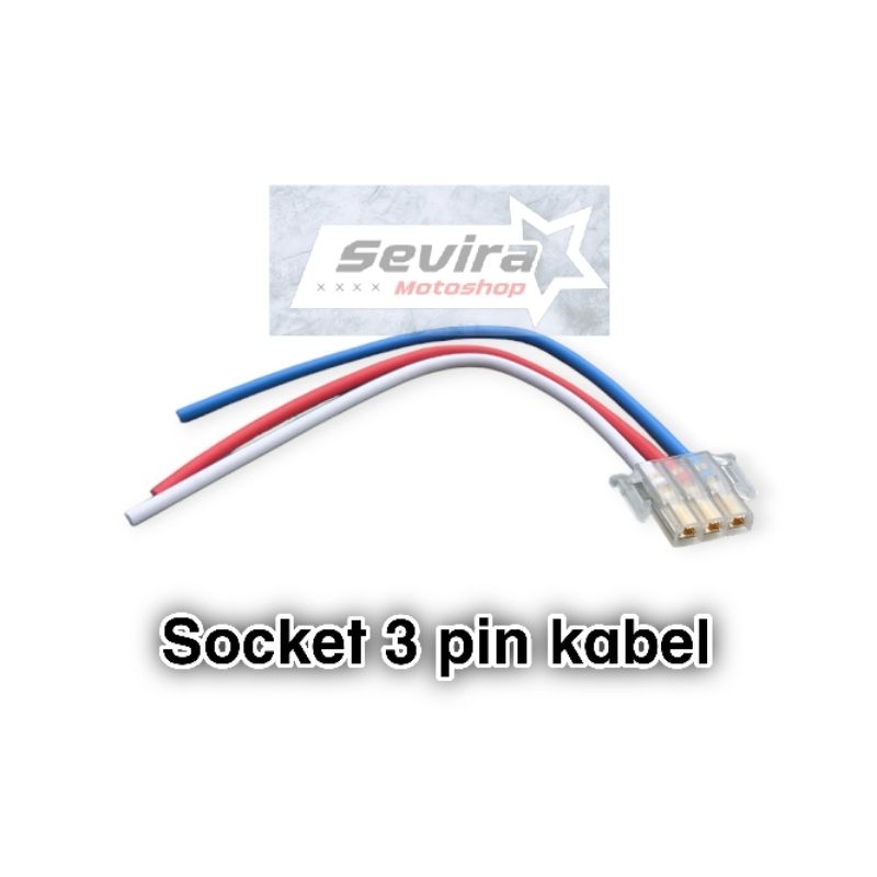 Jual Soket Socket 3 Pin Kabel Sein Saklar lampu Dim on off Universal ...