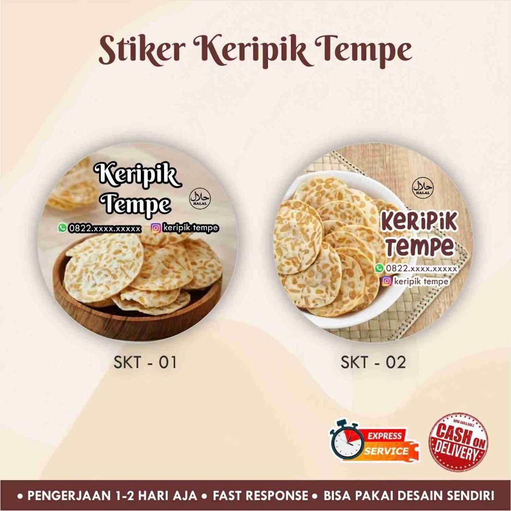 Jual [170 pcs] Stiker Keripik Tempe Cromo bulat / kemasan / Label ...